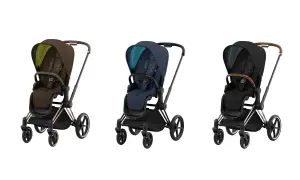 Tre sittdelar för Cybex Priam barnvagn i olika färger. Perfekt för barn i alla åldrar.