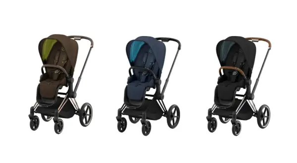 Tre sittdelar för Cybex Priam barnvagn i olika färger. Perfekt för barn i alla åldrar.